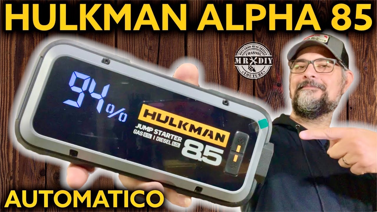 HULKMAN ALPHA 85 JUMP STARTER da 20.000 mAh, avviatore per auto e moto con batteria scarica. 12V.