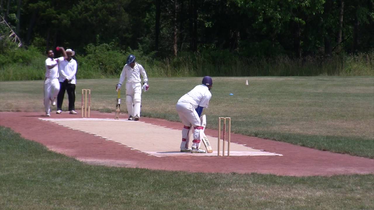 Mohammad Khalil of NJ Rebels wickets against Holmdel Cricket Club