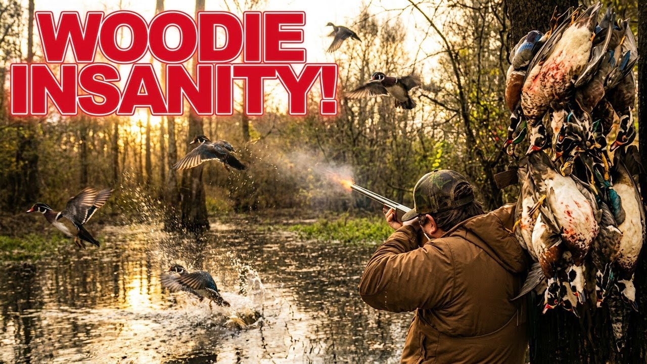 ARKANSAS OPENING DAY WOOD DUCK INSANITY!! Drakes Only in Flooded Timber | #ROADSHOW25 HUNT 14