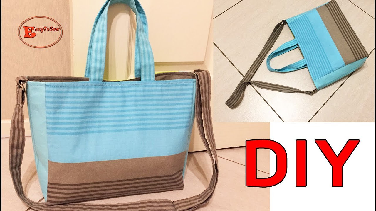 DIY EASY CARRY AND SHOULDER TOTE BAG MAKING | TOTE BAG SEWING TUTORIAL