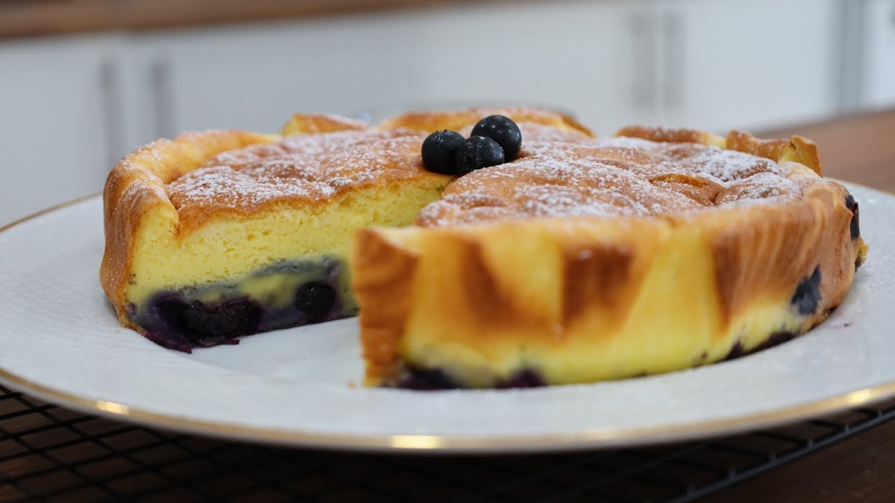 Tarte de Queijo com Mirtilos – Leve, Fofa e Macia