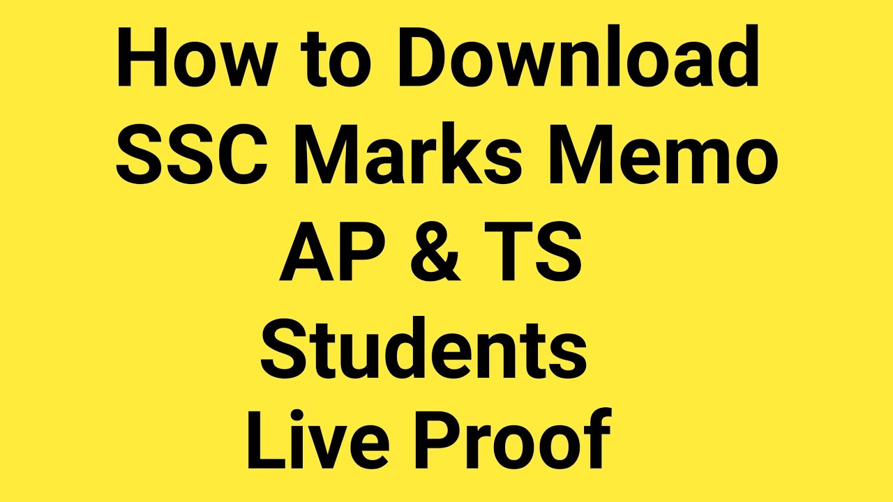 How to Download SSC Marks Memo For Andhra/Telangana State's 2021
