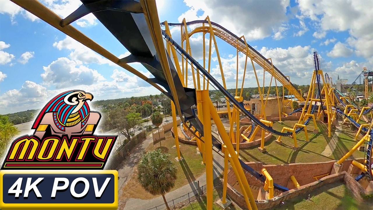 Montu (4K Front Seat POV)- Busch Gardens Tampa, Tampa, FL