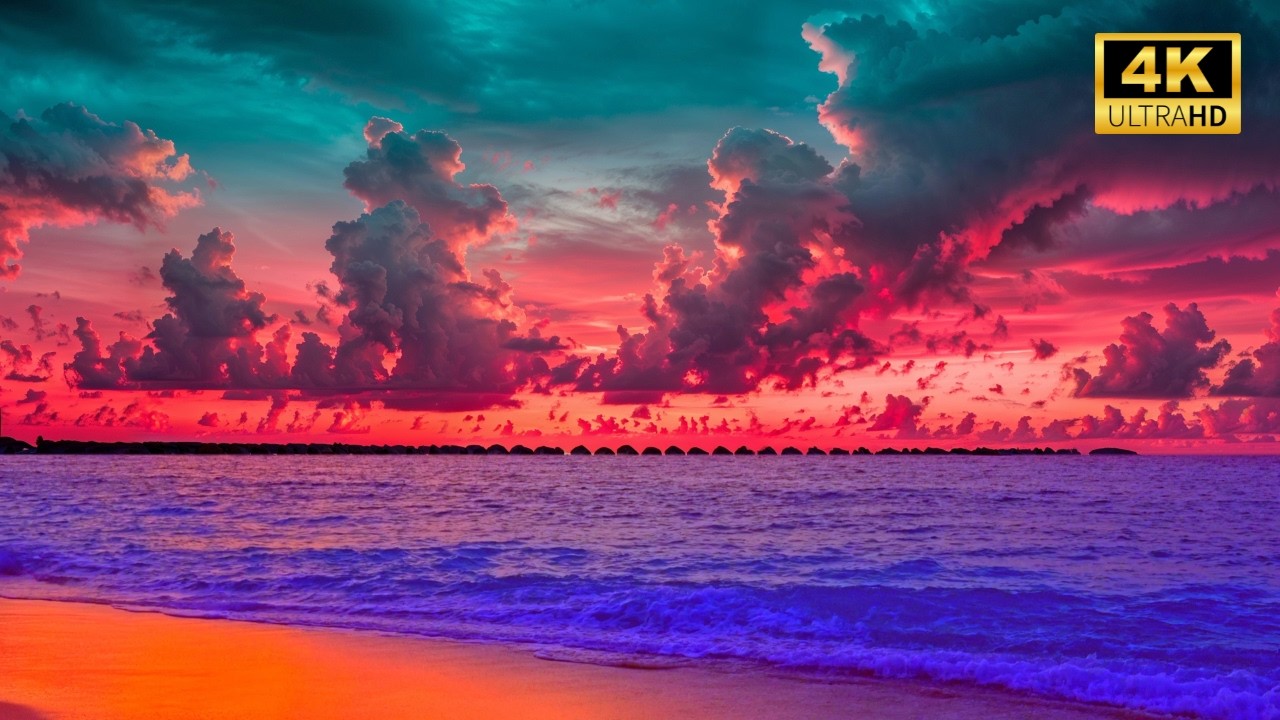 🌅 Quiet Sunset Coast 🌊 4K Natural Ocean Waves for Restful Sleep, Reading, Meditation & Deep Calm