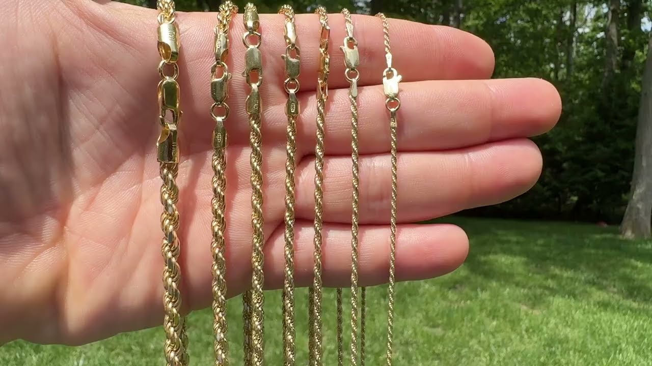 Rope Chain Necklace - 14k Gold Vermeil 925 Silver - 16