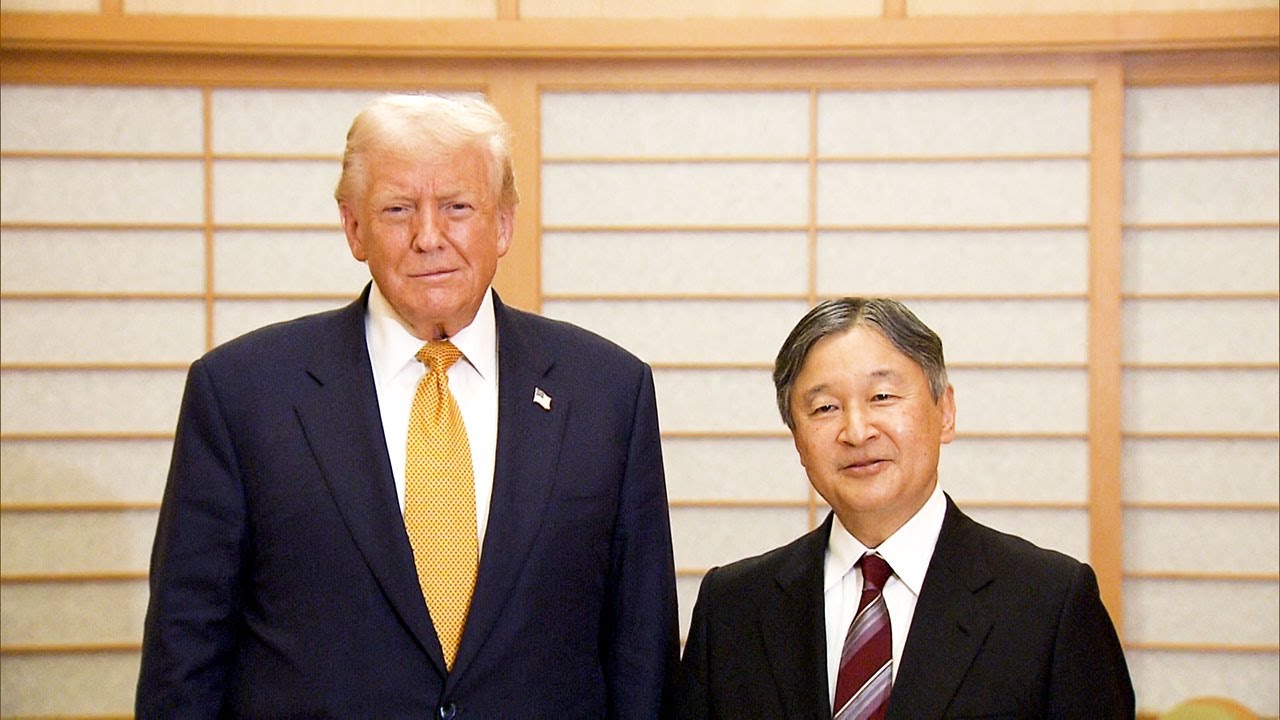 天皇陛下、トランプ大統領と笑顔で握手…再会喜ばれる