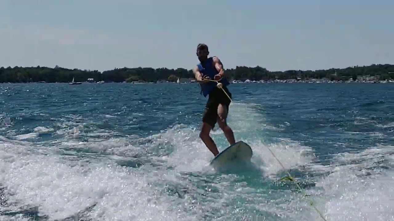 Brett surfing at Harbor Springs on Sunday 7/3/22