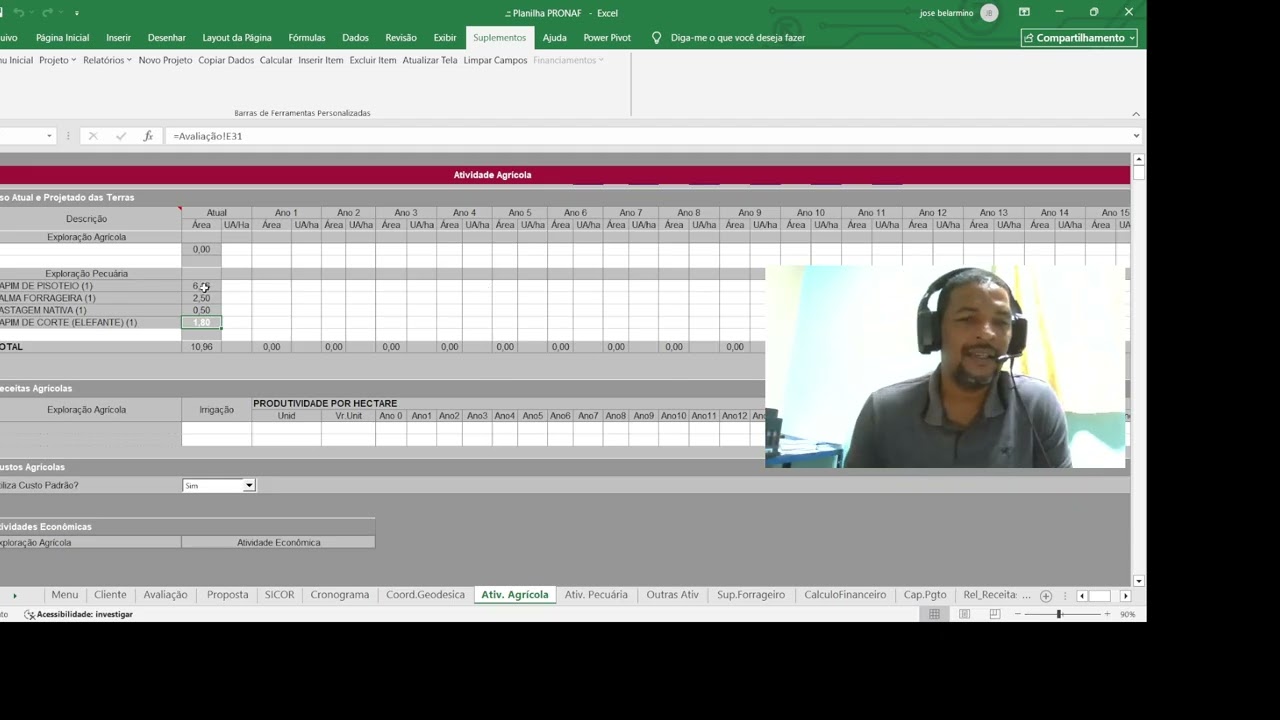 Preenchimento da Aba de Atividade Agrícola