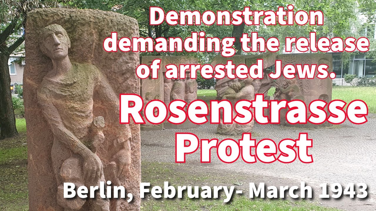 Rosenstrasse protest. The Berlin demonstration to free Jews from the Holocaust. Documentary video.