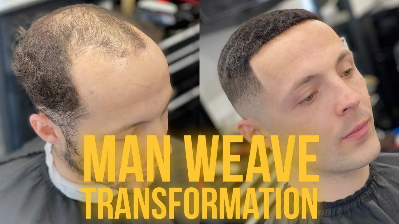 Man Weave TRANSFORMATION! How to fit MAN WEAVE 3 - 4 month hair unit