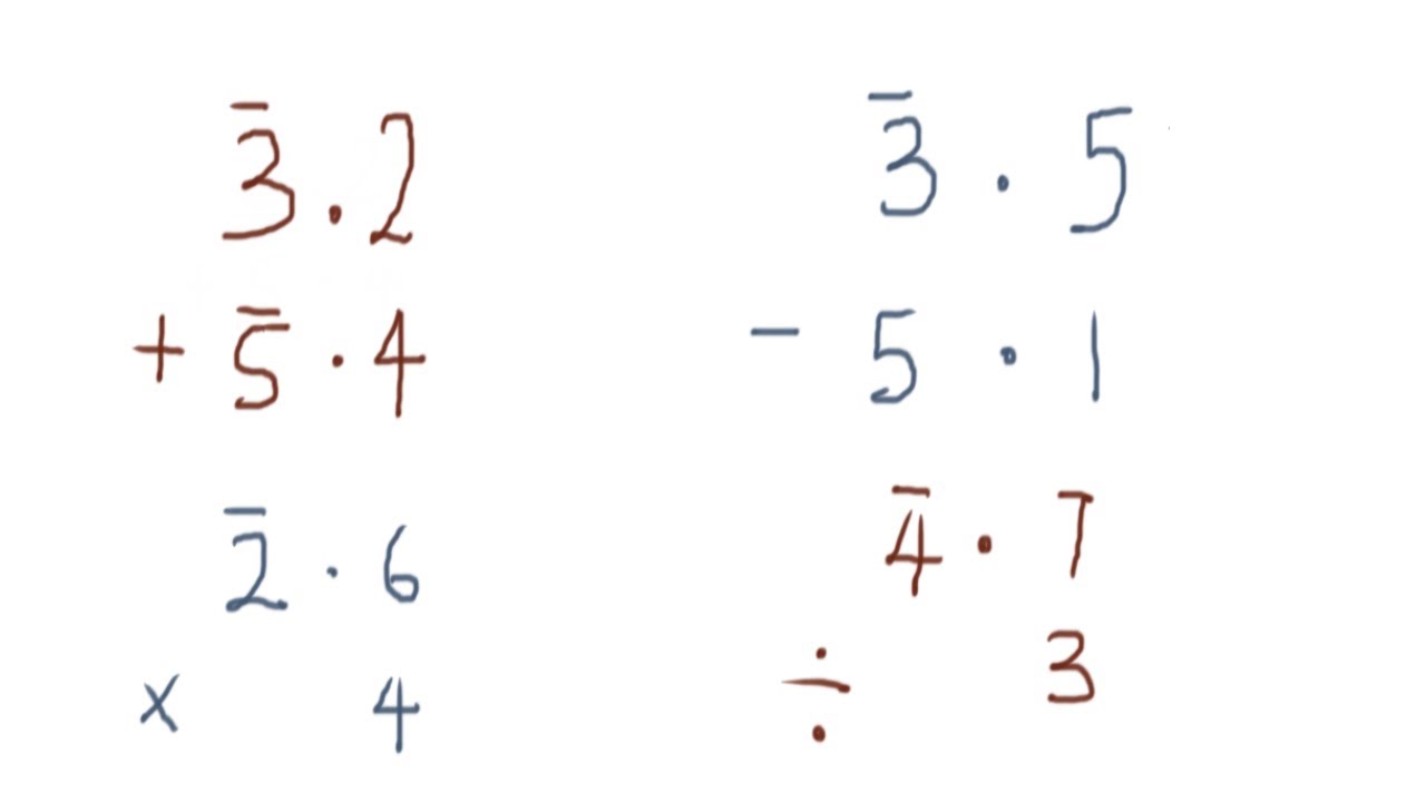 Log bar notations -- Addition, subtraction, multiplication and division
