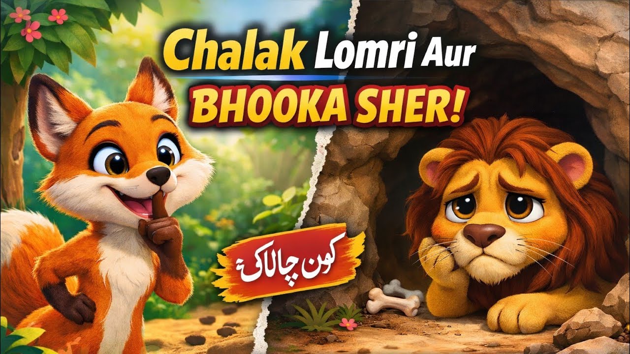 Chalak Lomri Aur Bhooka Sher | Moral Story in Urdu | Kids Jungle Cartoon Story | 3D Animated Story