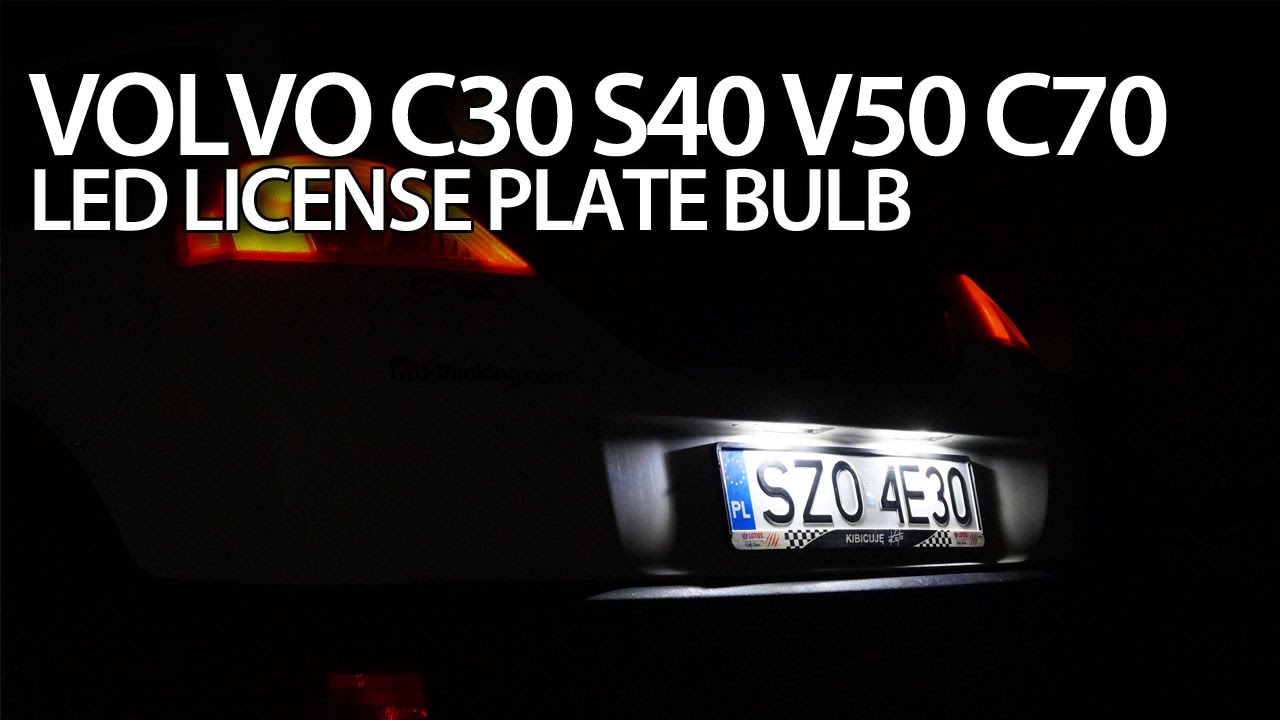How to replace license plate C5W bulbs with LED in Volvo C30, S40, V50, C70 (tuning)