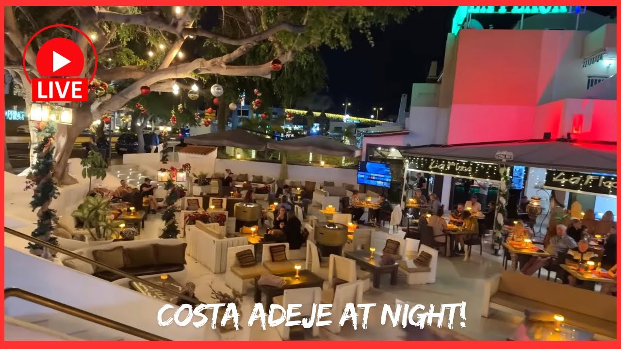 🔴LIVE: Costa Adeje at NIGHT 🌙 TENERIFE in December 2025- Restaurants, Bars & More!