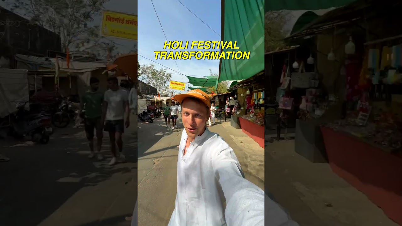 Празднование праздника ХОЛИ в Индии