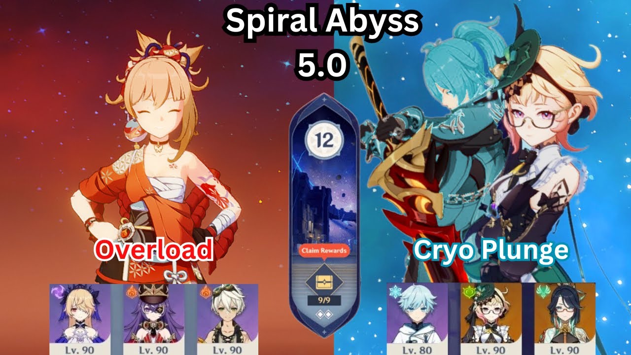 Yoimiya Overload + Cryo Diluc Plunge | 5.0 Spiral Abyss Floor 12 | Genshin Impact