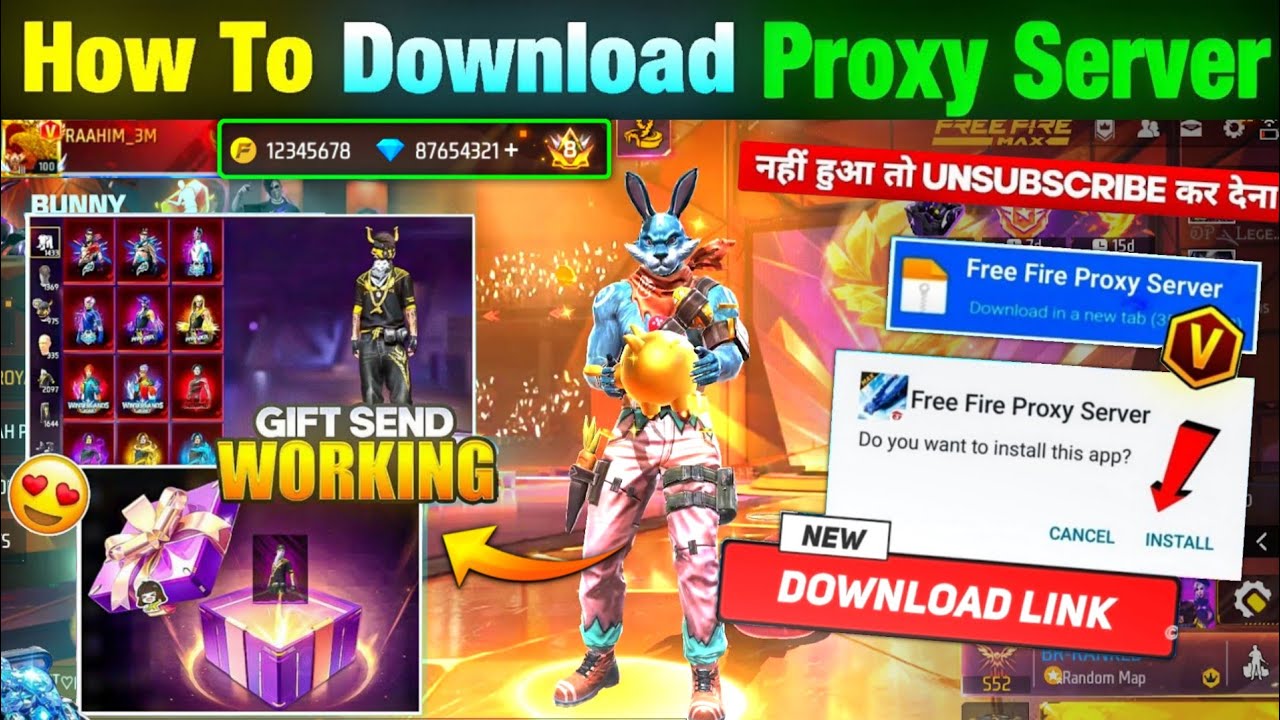 HOW TO DOWNLOAD PROXY SERVER IN FREE FIRE, HOW TO USE PROXY SERVER IN FREE FIRE, VIP PROXY SERVER