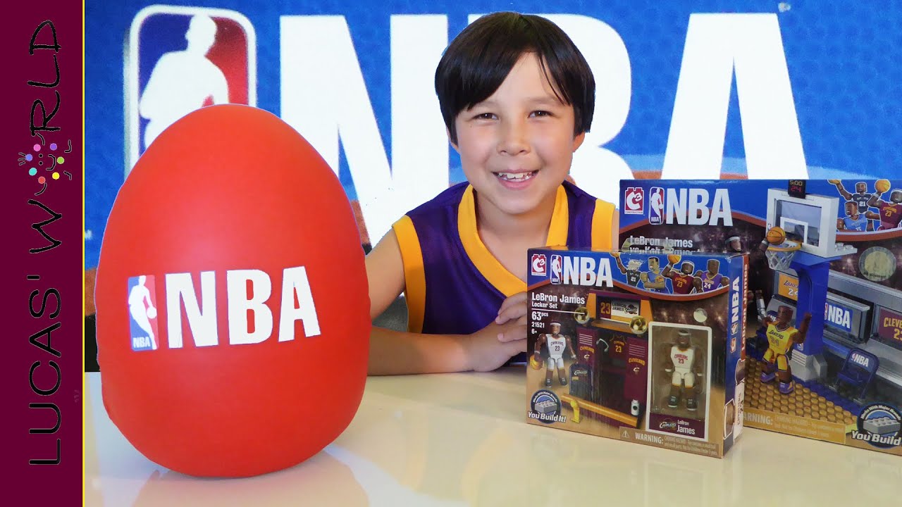 GIANT NBA PLAY DOH Surprise Egg Blind Bags Figures & Toys! LeBron vs Kobe Bryan & Locker Play Set!