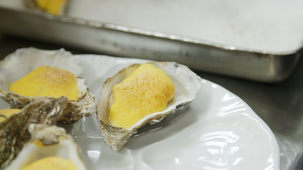 Huîtres gratinées au sabayon de champagne