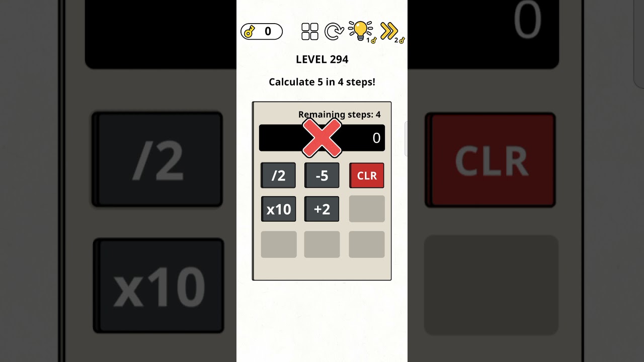 brain games IQ challenge level 294 Calculate 5 in 4 step's!