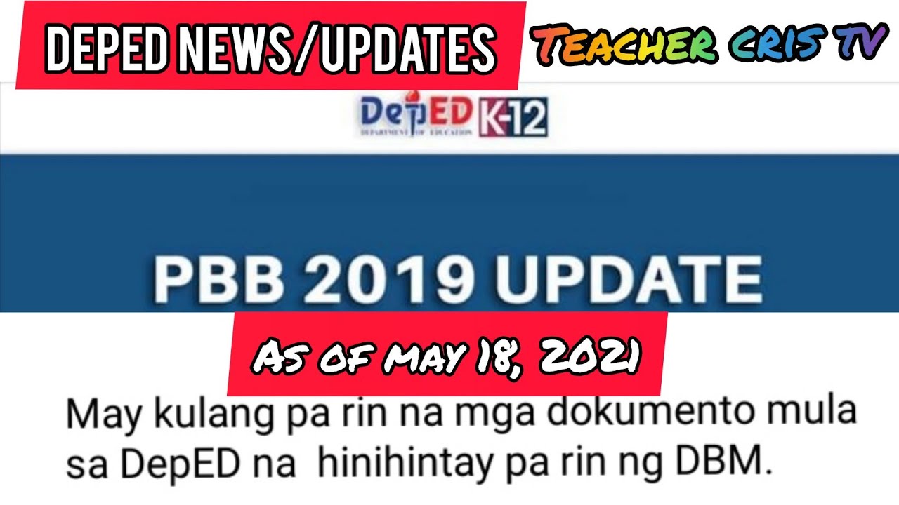 DepEd PBB 2019 Update May 18, 2021