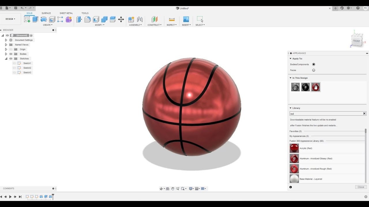 Fusion 360  - Basketball Tutorial