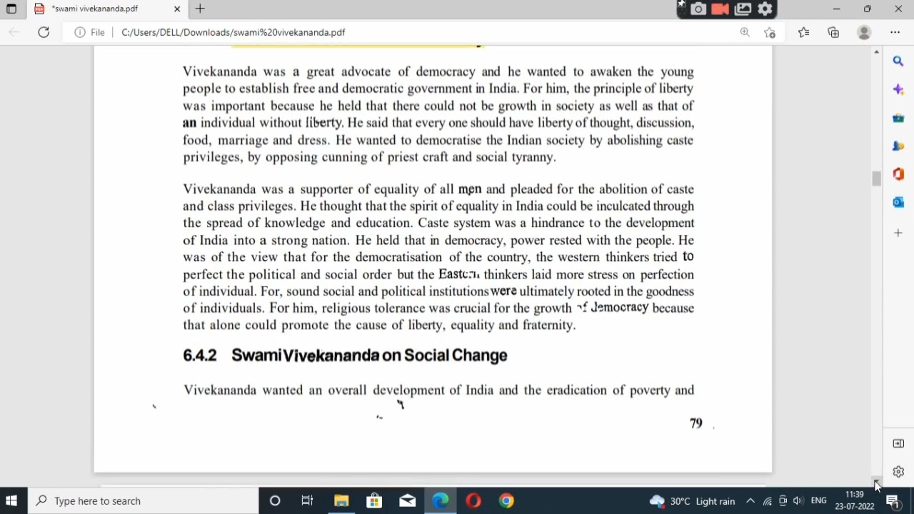 Political & social Thoughts of Swami Vivekananda || Views on Nationalism/ Democracy / Social Change