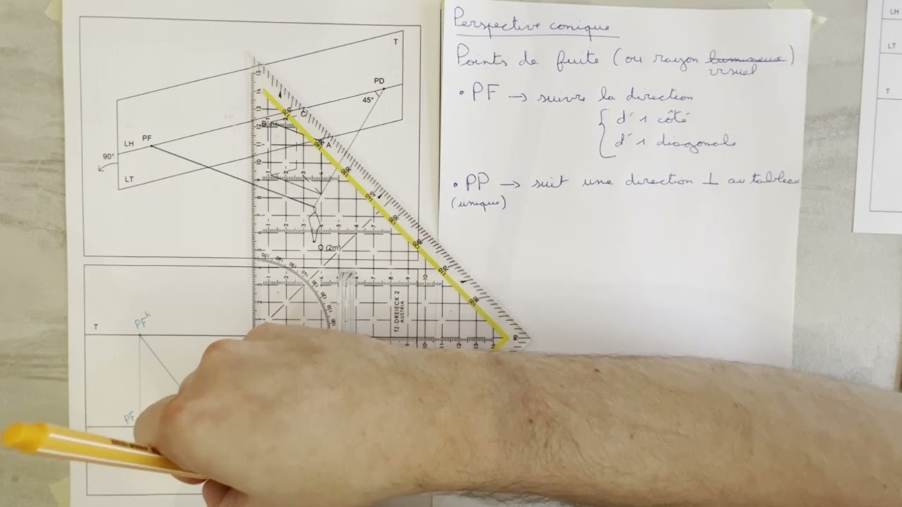 Géométrie Descriptive 1 - Perspictive conique - Les bases