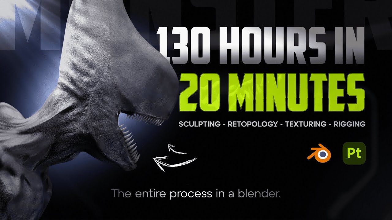 The complete process of creating a monster in Blender 3D | 3D Character - Full Pipeline