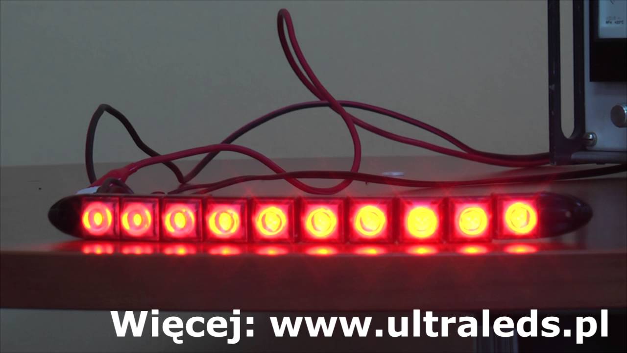 Lampa led do motocykla, skutera lub quada - czerwona - pozycja, stop - elastyczna.
