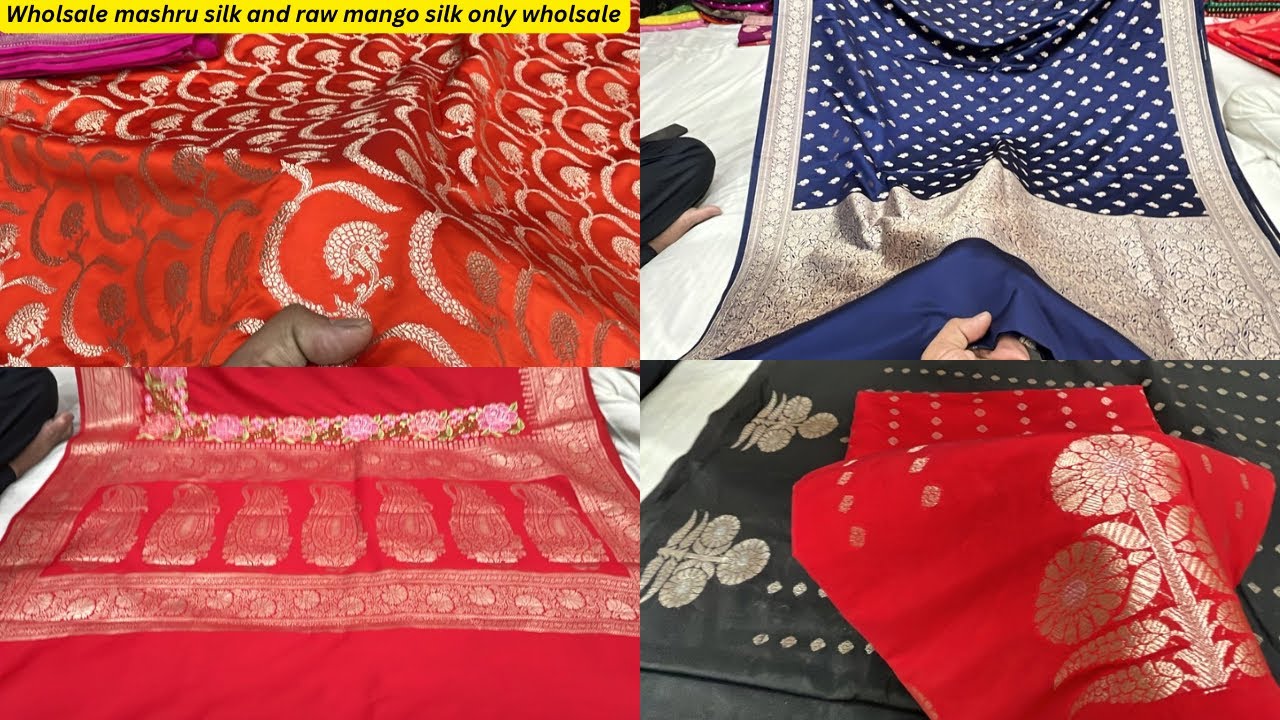 Picked wholsale Mashru silk And Raw mango silk and maharani tissue sarees by Haleema Creation✨