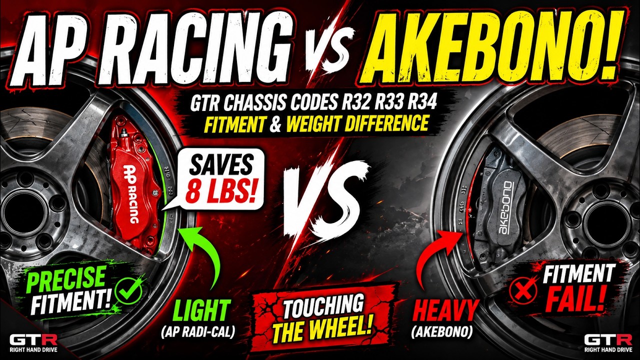 Сравнение тормозных комплектов AP Racing и Akebono — разница в установке и весе Skyline R32 R33 R...