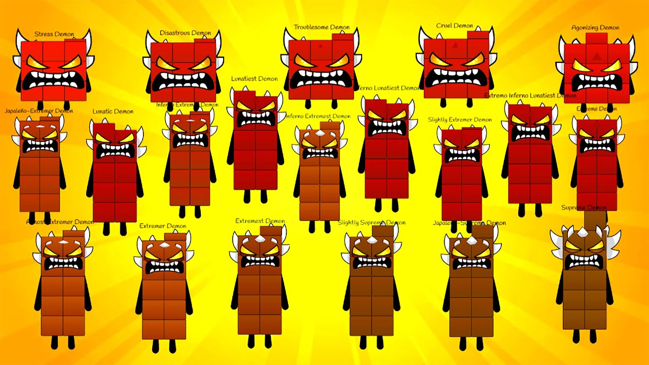 Difficultyblocks Band Tenths 9,10  EASY to SUPREME DEMON | THE DEMON FAMMILY
