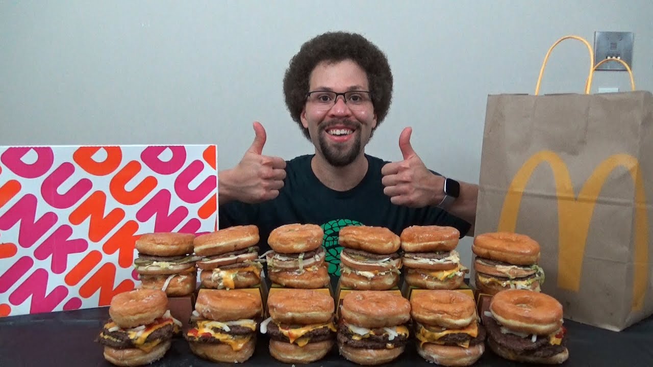 DUNKIN McDONUTS DONUT BURGER CHALLENGE