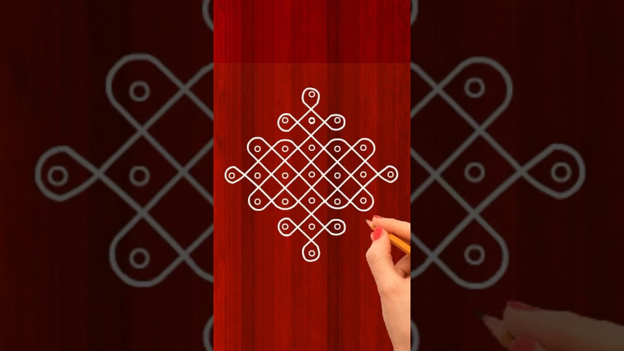 kolam design | Beginners rangoli design | easy rangoli design | flower #rangolidesigen