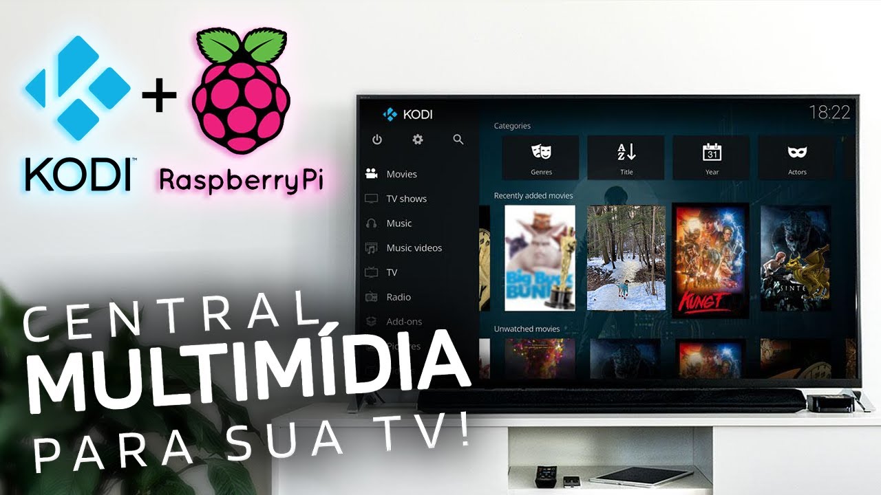 CAIXINHA MULTIMÍDIA para sua TV! Com Raspberry Pi e KODI tutorial 2021 em português PT-BR