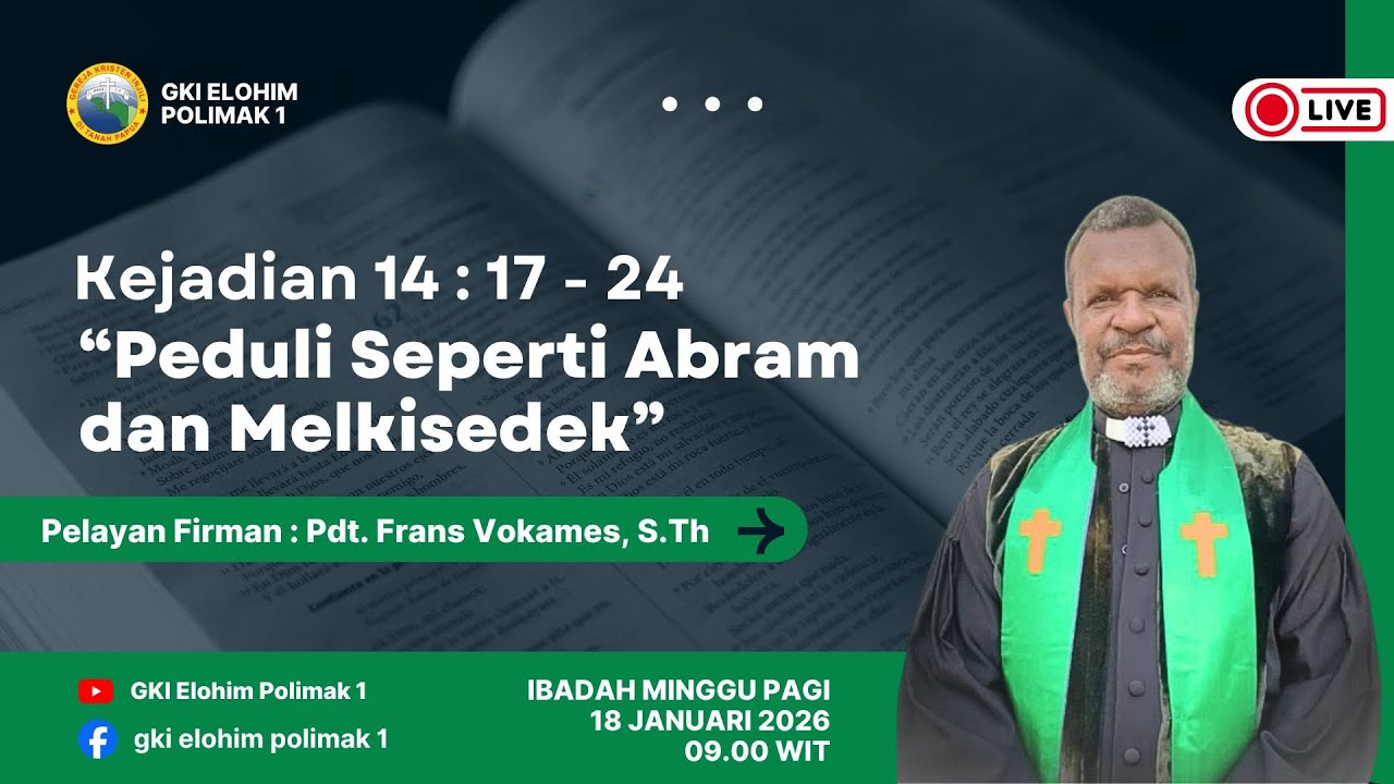 LIVE STREAMING IBADAH MINGGU PAGI | 18 JANUARI 2026