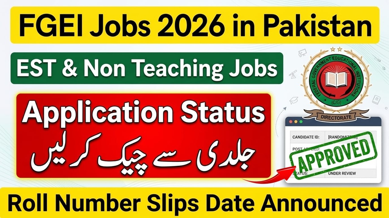 FGEI Jobs 2026 Application Status Check Online | FGEI Test Preparation Syllabus | FGEI EST Jobs