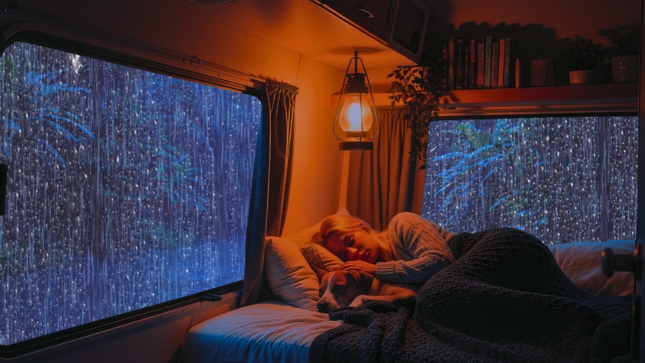 Cozy Night in the Car While Heavy Rain Falls 🌙 Relax & Sleep