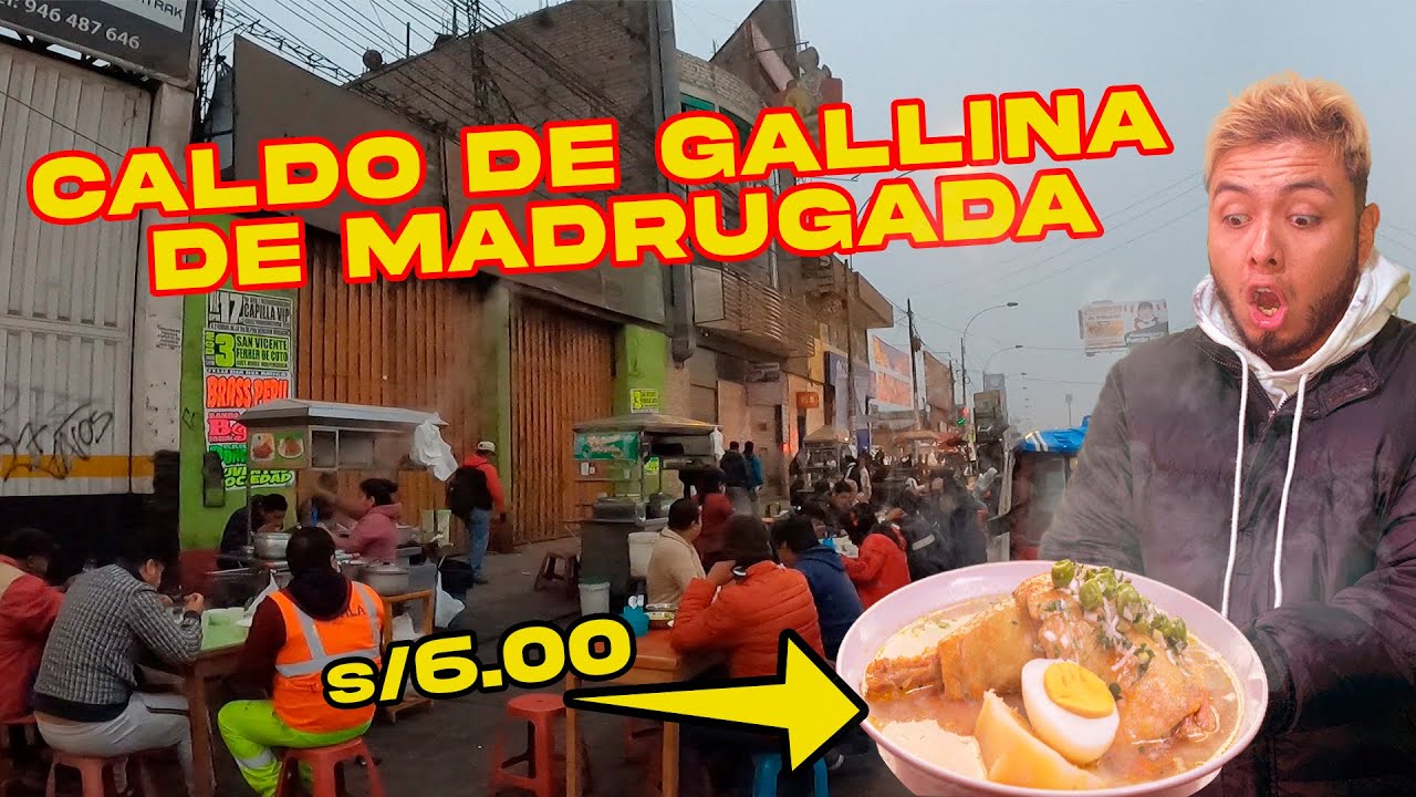 EL MEJOR CALDO DE GALLINA de MADRUGADA a 6 SOLES | DELÍCIOSO Y SÚPER BARATO 😋🍲