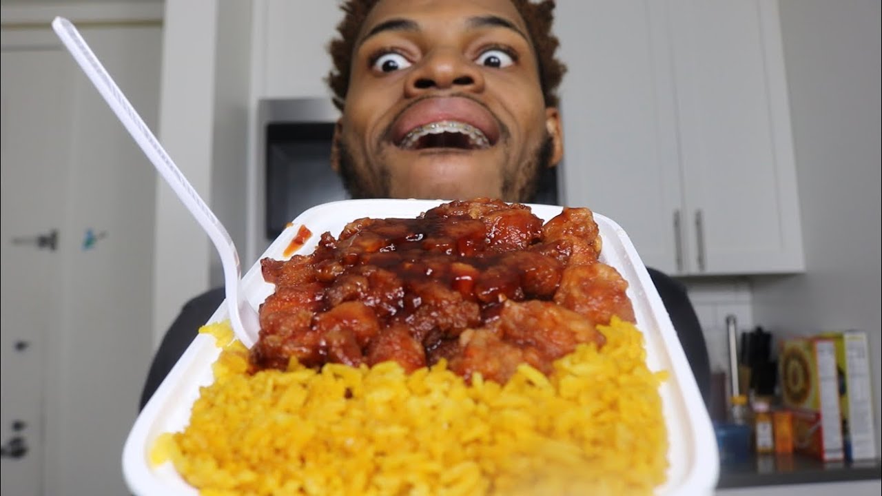 EATING CHINESE FOOD! (General tso’s chicken & fried rice)