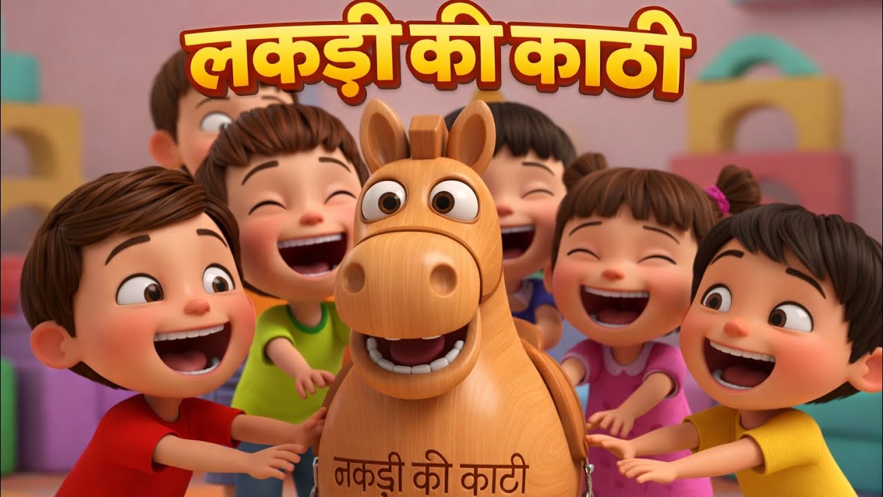 Lakdi Ki Kaathi | Hindi Nursery Rhyme for Kids | Wooden Horse Song | 3D Cartoon