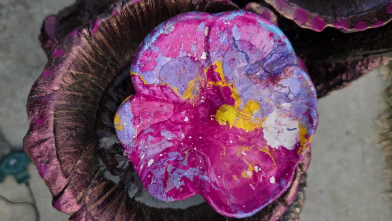 Finish Birdbaths / hydro dipping flowers