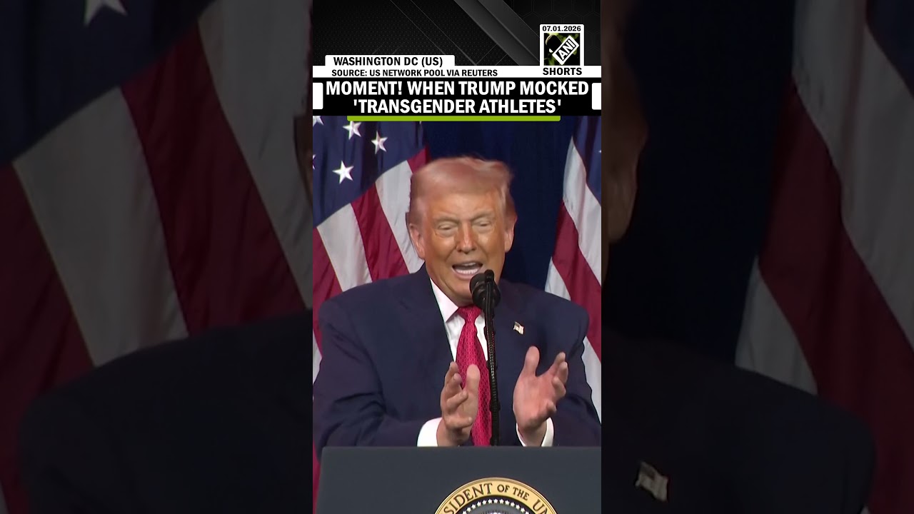 President Trump mocks 'transgender athletes in women&rsquo;s sports' during his Public Speech
