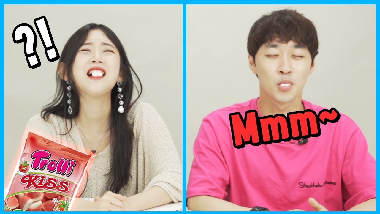 Jelly that Tastes like KISS??  | Koreans React to Trolli Kiss Jelly