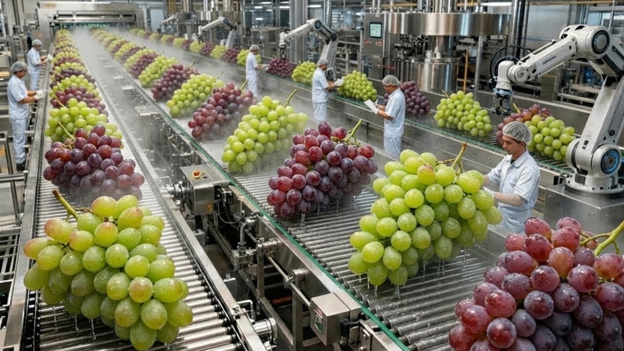 Inside the Largest U S  Raisin Factory  From Fresh Grapes to Dried Raisins