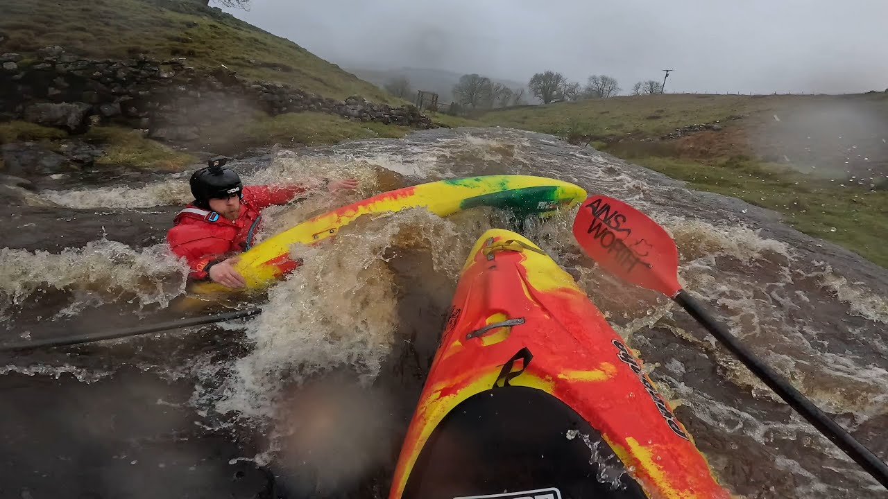 kayaking river Wharfe oughtershaw beck to yockenthwate  (1.5m big water)
