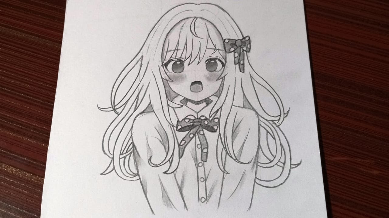 How to draw anime girl step by step | cute anime drawing | how to draw anime easy