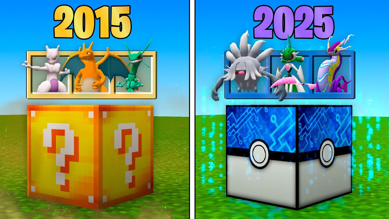 LUCKY BLOCK PIXELMON DE 2015 vs 2025 NO MINECRAFT