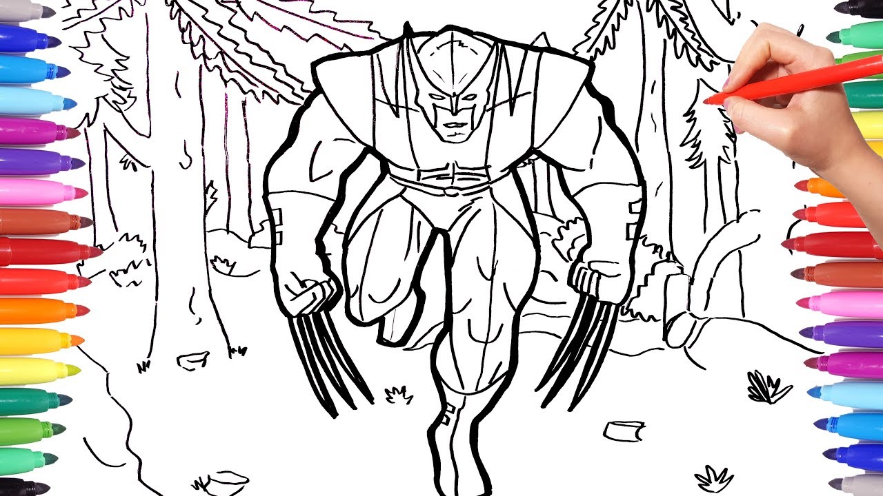 X-Men Wolverine Coloring Pages for Kids | Marvel Superheroes Coloring Book | How to Draw Wolverine
